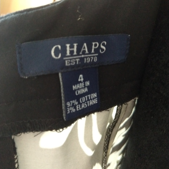 Chaps black and white fit and flare dress, size 4 - Picture 8 of 8